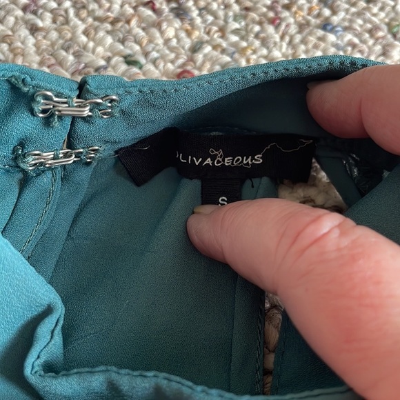 Olivaceous Teal Green Cut Out Halter Top. Small - Picture 2 of 10